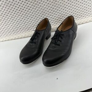Bloch Techno Tap DTS Leather Tap Dance Shoes Black Lace Up Size 10
